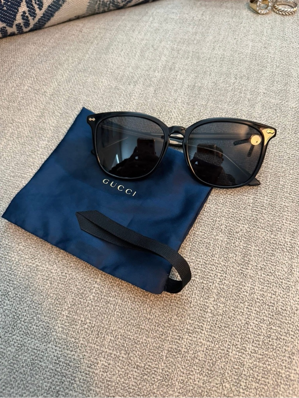 Gucci Black Sunglasses with Gold Accents